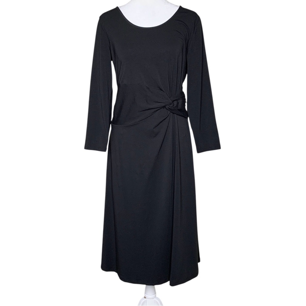 NWT Lands' End Black Twist Waist Dress S Business Classic Academia Eco-Friendly